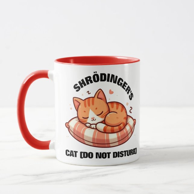 Mug Drôle Chat de Shrodinger (Ne pas déranger) (Gauche)