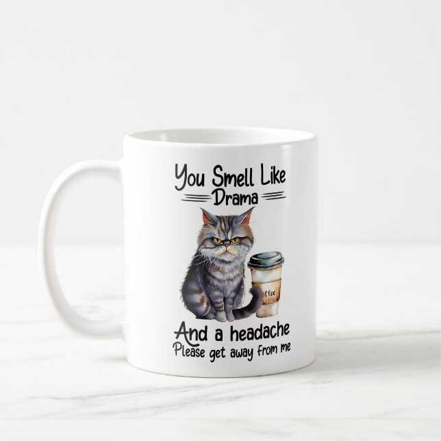Mug Drôle Chat Grumpy Dit (Gauche)