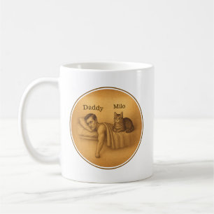 Mug Drôle Chat Papa Dormir Illustration