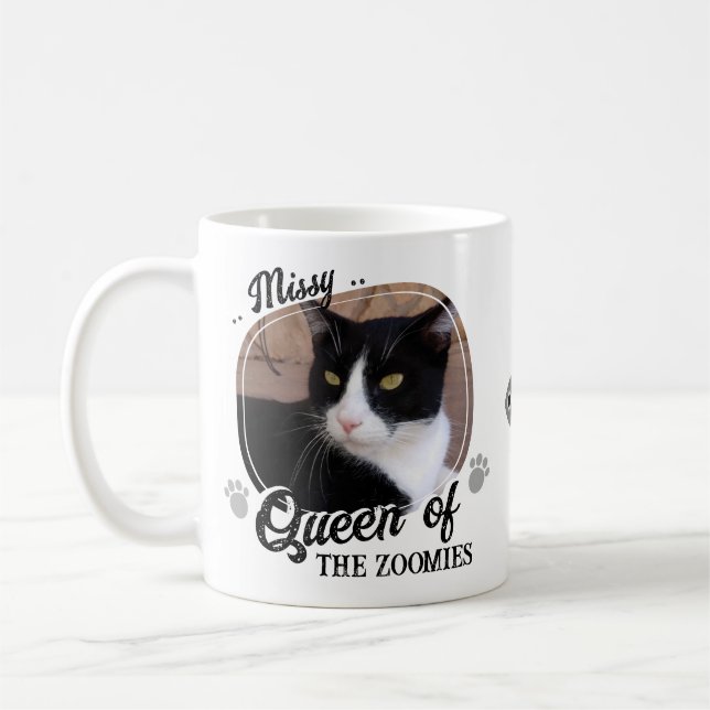 Mug Drôle Chat Photo Reine Des Zoomies (Gauche)