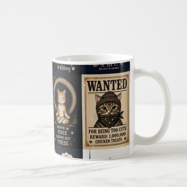 Mug drôle « Chat recherché » - Cadeau pour amateur (Droite)