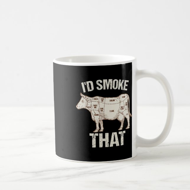 Mug Drôle Chef Sarcastique Boucher Cook Bbq Je Fumerai (Droite)
