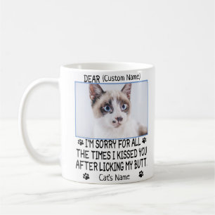 Mug drôle Cher chat , photo et nom du chat personnali