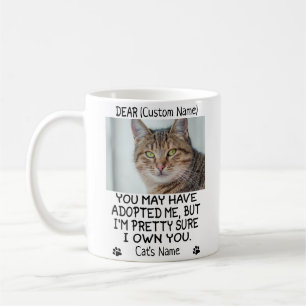Mug drôle Cher chat, photo et nom du chat personnalisé