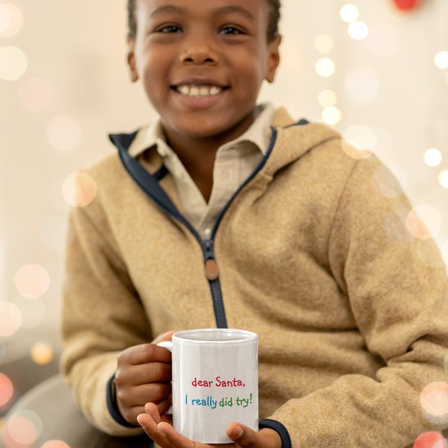 Mug Drôle Cher Père Noël J'Ai Vraiment Essayé Le Coca  (Funny Dear Santa I Really Did Try Kids Hot Cocoa Coffee Mug)