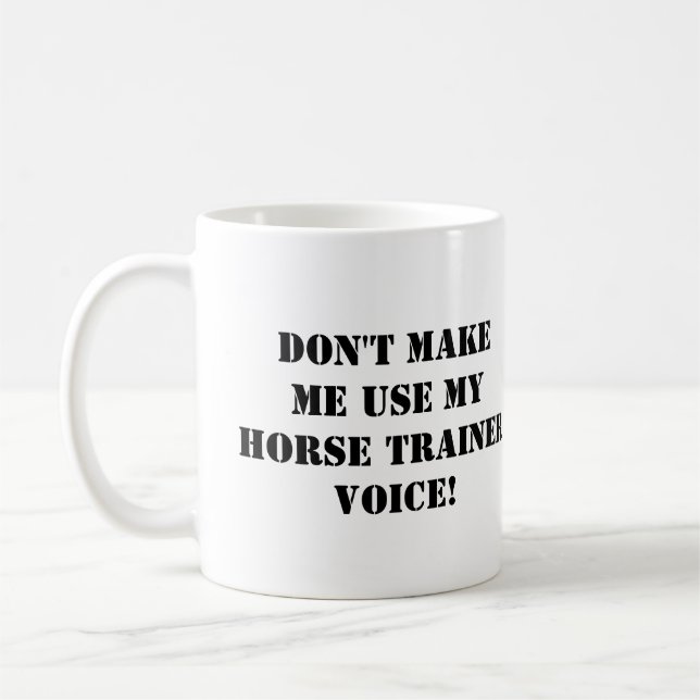 Mug Drôle cheval équestre dresseur nom de la personnal (Gauche)