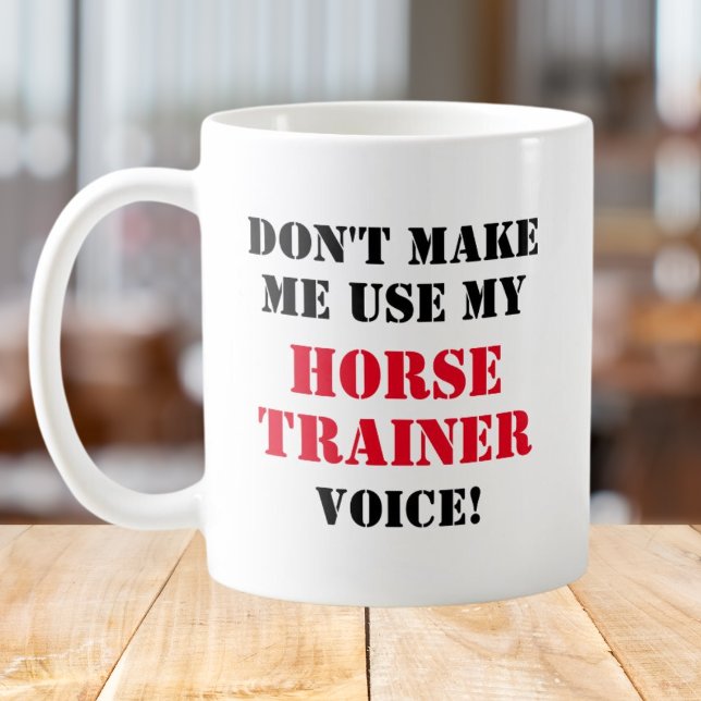 Mug Drôle cheval équestre entraîneur nom personnalisé (Créateur téléchargé)