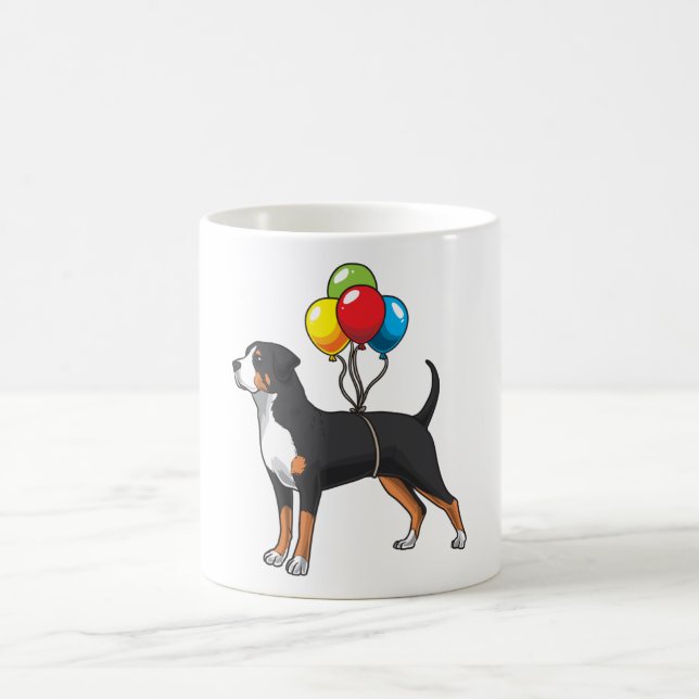 Mug Drôle Chien De Montagne Suisse Avec Ballons (Centre)
