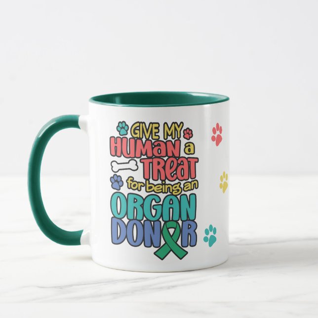 Mug Drôle chien don d'organes de sensibilisation café  (Gauche)