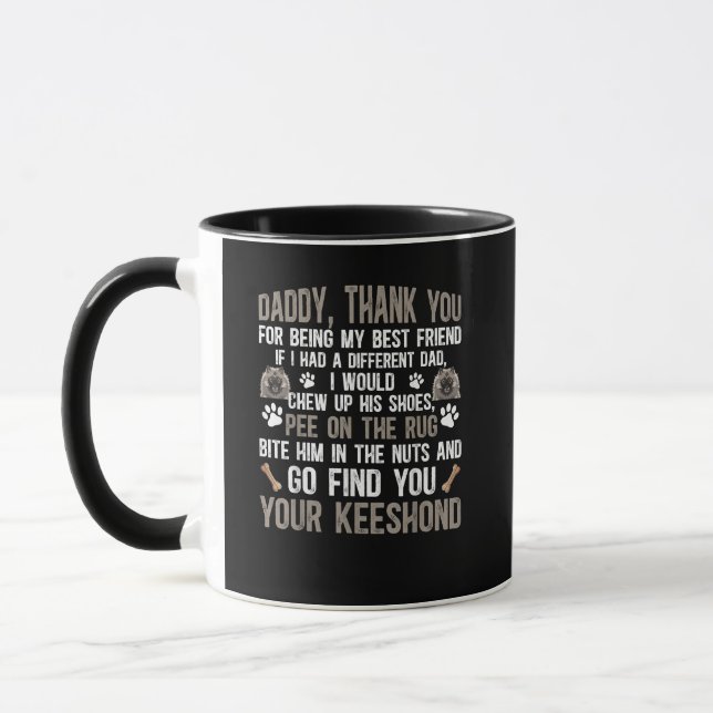Mug Drôle Chien Keeshond Pour Keeshond Papa (Gauche)
