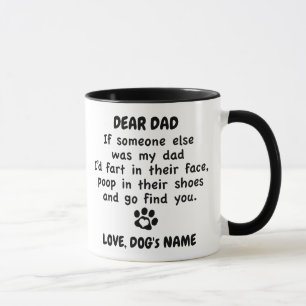 Mug Drôle Chien papa avec nom personnalisé et photo Mu
