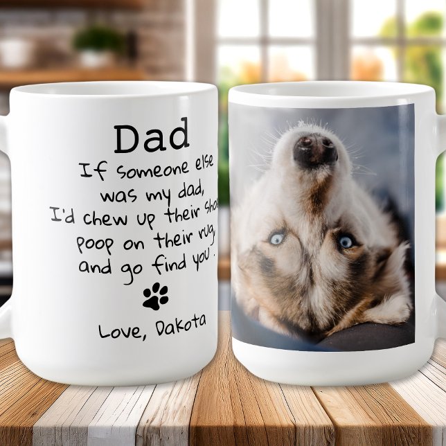Mug Drôle Chien Papa Personnalisé Animaux de compagnie (Créateur téléchargé)