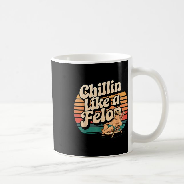 Mug Drôle Chillin Comme Un Felon Trump Été 2024 Rétro (Droite)