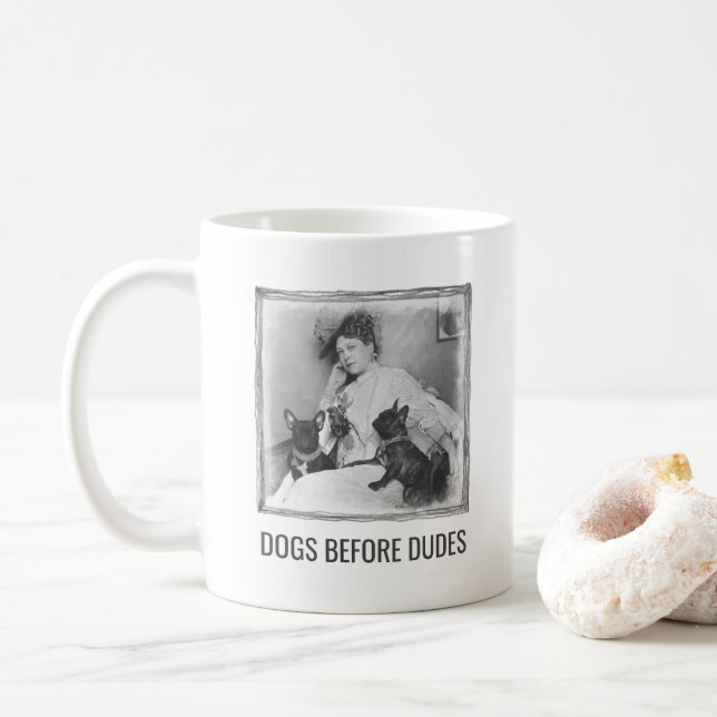 Mug Drôle citation de chien Humour d'art Vintage (Avec donut)