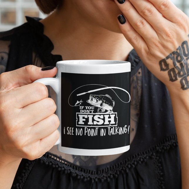 Mug Drôle Citation de pêche Parler Pêche Cotravailleur (Créateur téléchargé)