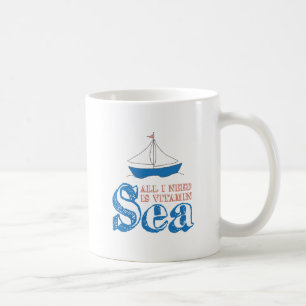 Mug Drôle Citation Nautique Voilier Dessin Vitamin Mer