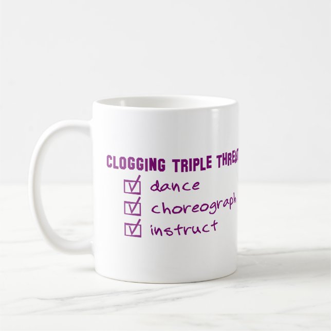 Mug Drôle Clogging Triple Menace Danseurs Clog (Gauche)