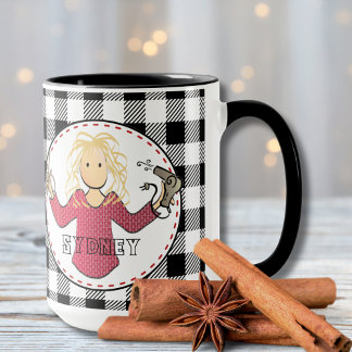 Mug Drôle Coiffeur Styliste Blonde Beauticienne Cartoo