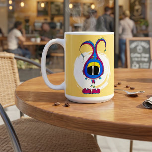 Mug Drôle, Coloré, Excentrique, Personnage de Dessin A