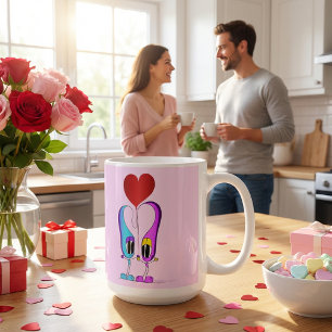 Mug Drôle, Coloré, Mignonne, Caricature Coeur Saint-Va