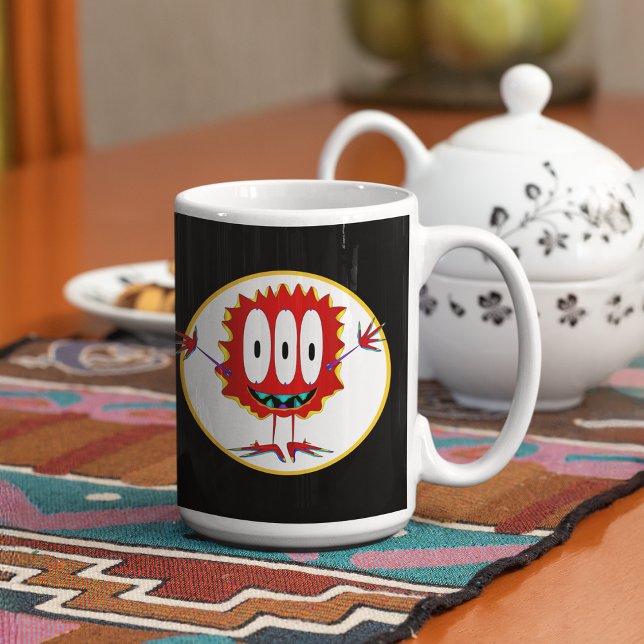 Mug Drôle, Coloré, Monstre De Dessin, Halloween (Hey there - take a look at this very cool cartoon monster mug!)