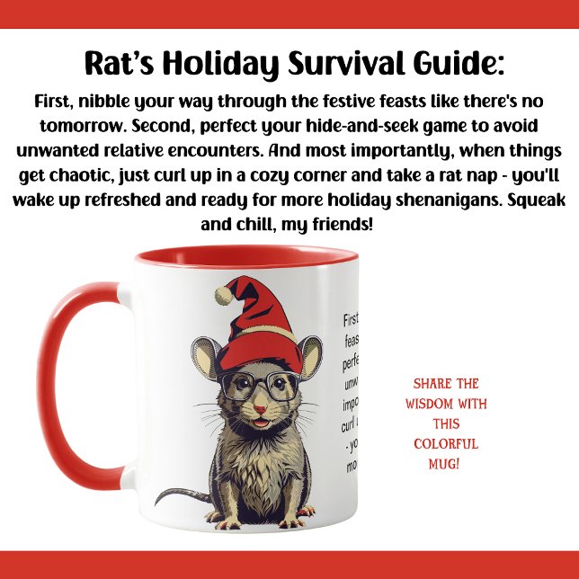 Mug Drôle Conseils De Survie De Vacances D'Un Rat (Créateur téléchargé)