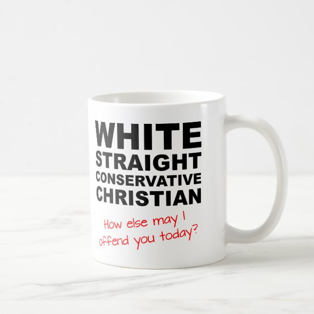 Mug Drôle Conservateur Chrétien Blanc Hétéro (Droite)