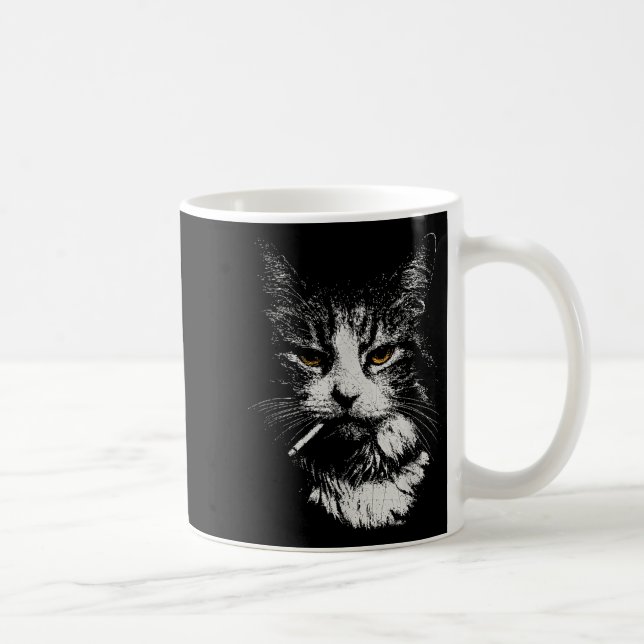 Mug Drôle Cool Chat Fumer Mème Drôle Cat Ga (Droite)