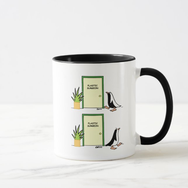 Mug Drôle Cosmétique Chirurgien en plastique Pingouin  (Droite)