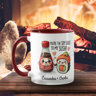 Mug Drôle Couple personnalisé "Sauce soja à mon Sushi"