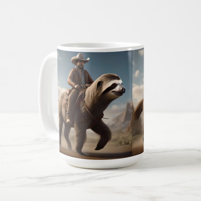 Mug Drôle Cowboy À Cheval De Fente, (Devant gauche)