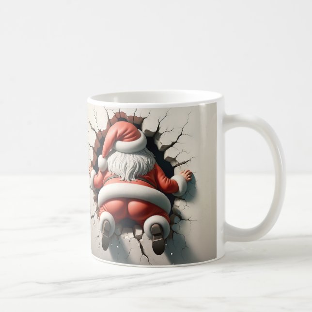 Mug Drôle Crashing Santa Claus Design (Droite)
