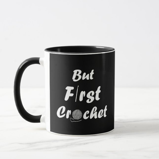 Mug Drôle crochet disant tricot citation (Gauche)