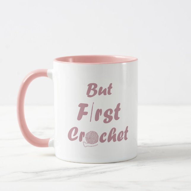 Mug Drôle crochet disant tricot citation (Gauche)