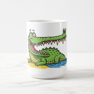 Mug Drôle crocodile de dessin animé avec grand sourire