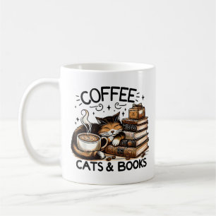 Mug Drôle Cute Coffee Cats Livres Lover Idea Cadeau Fe