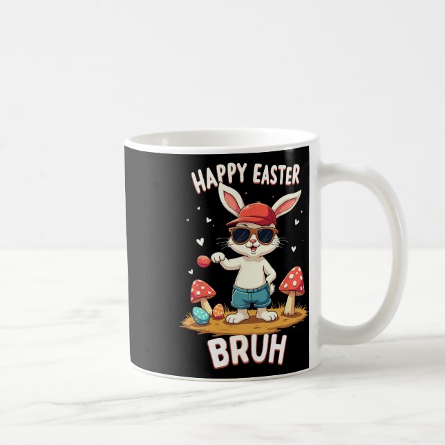 Mug Drôle Dabbing Bunny Happy Pâques Bruh (Droite)