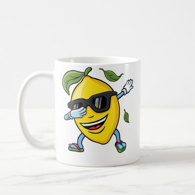 Mug Drôle Dabbing Citron Camp d'été Vacances Plage Hom (Gauche)