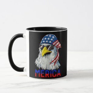 Mug Drôle d'aigle chauve Merica Drapeau Américain Patr