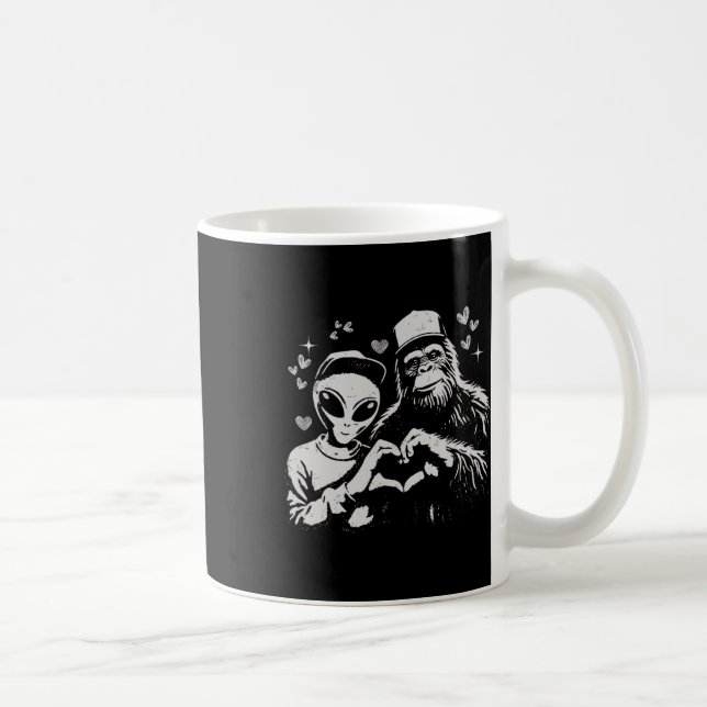 Mug Drôle d'alien et Saint-Valentin Bigfoot Créature l (Droite)