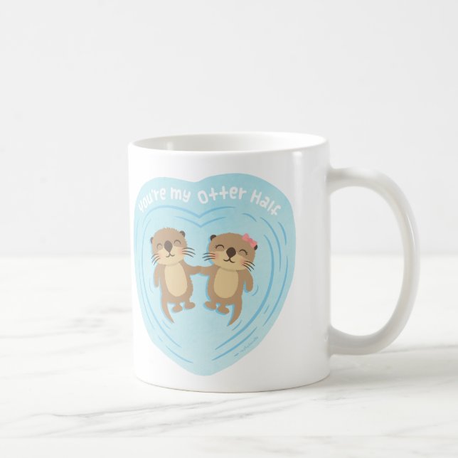 Mug drôle d'amour Vous êtes ma moitié de loutre (Droite)