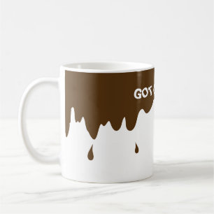 Mug Drôle dans la bouillie de café avec de fausses g
