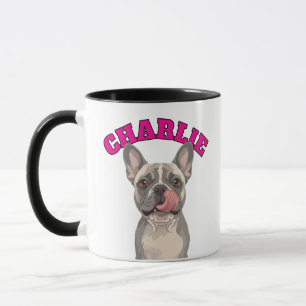Mug Drôle d'art de Bouledogue Français Frenchie se léc