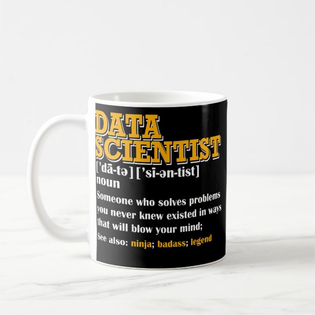 Mug Drôle Data Scientist Définition Data Engineer (Gauche)