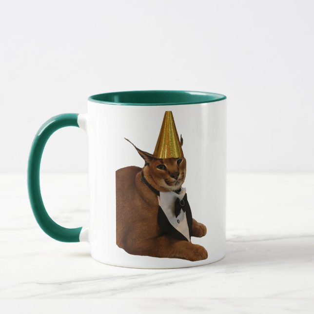 Mug Drôle de Big Floppa Anniversaire Chat Mème Double  (Gauche)