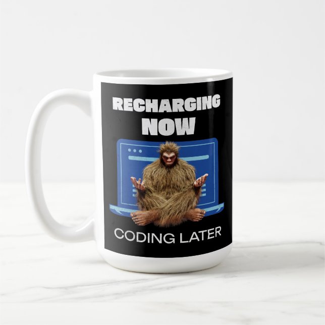 Mug Drôle de Bigfoot Programmeur Rechargeant Codage Pl (Gauche)