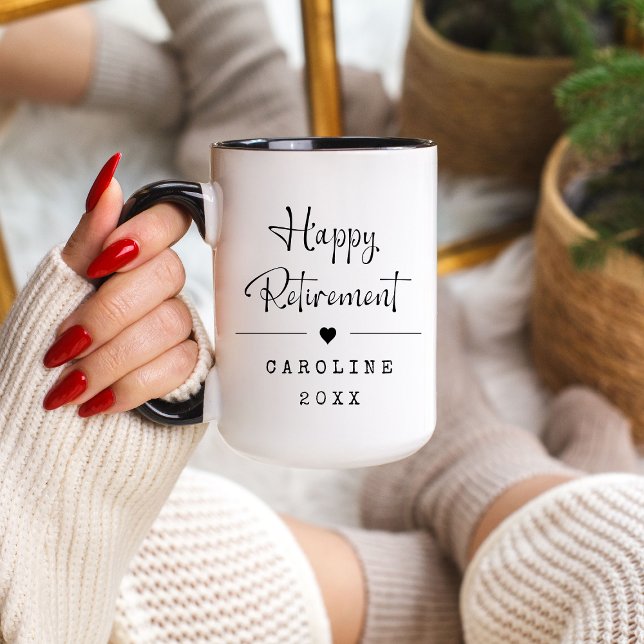 Mug drôle de bonne retraite et de cœur (Créateur téléchargé)