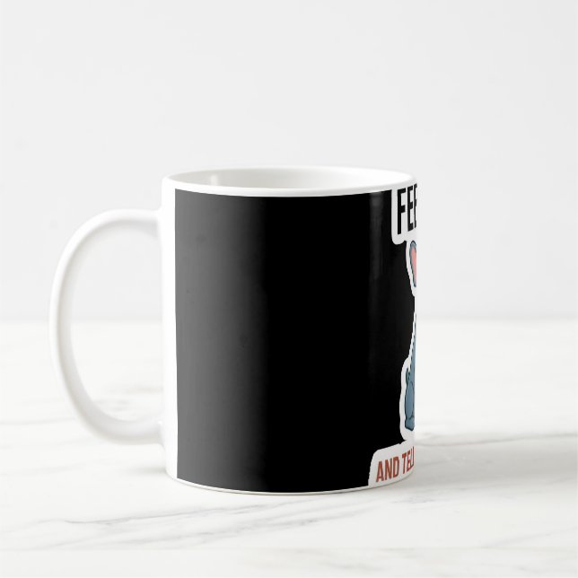 Mug Drôle de Bouledogue Français Nourris-Moi Et Dis-Mo (Gauche)