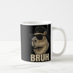 Mug Drôle de Bruh Mème Amoureux de Capybara Lunettes d