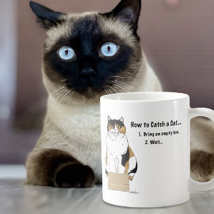 Mug Drôle de chat calicot beige humour dans une boîte